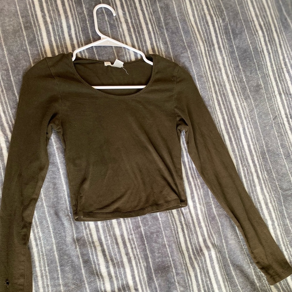 Olive Green Crop Top